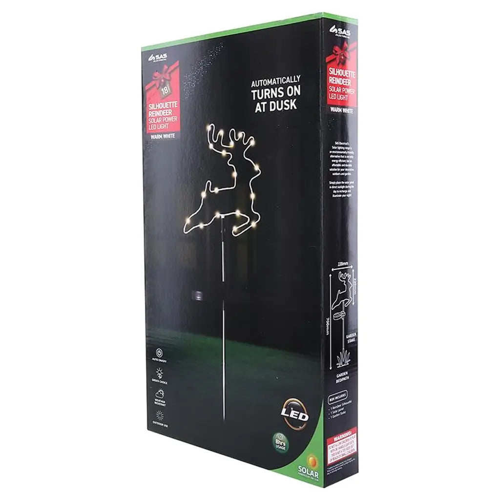 SAS Stake Light Solar Silhouette Reindeer 18LED Warm White 22x22x70cm 285662