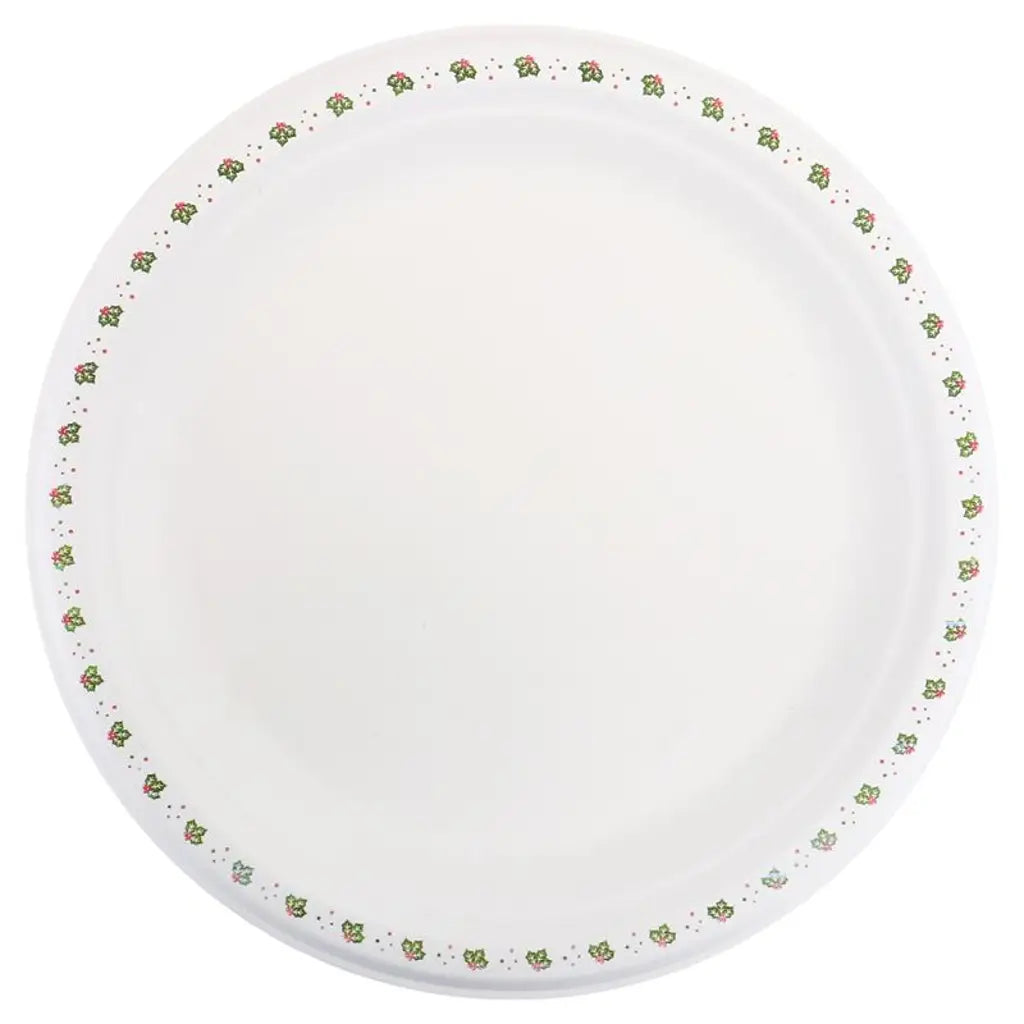SAS Sugarcane Bagasse Christmas Plates Round 23cm 18Pk 320417