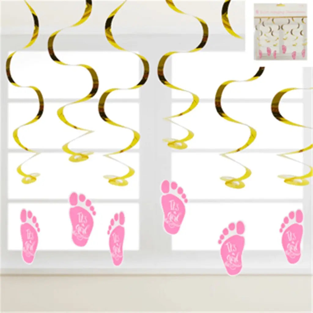 Shmick Baby Shower Swirl Decorations 6Pk A159279