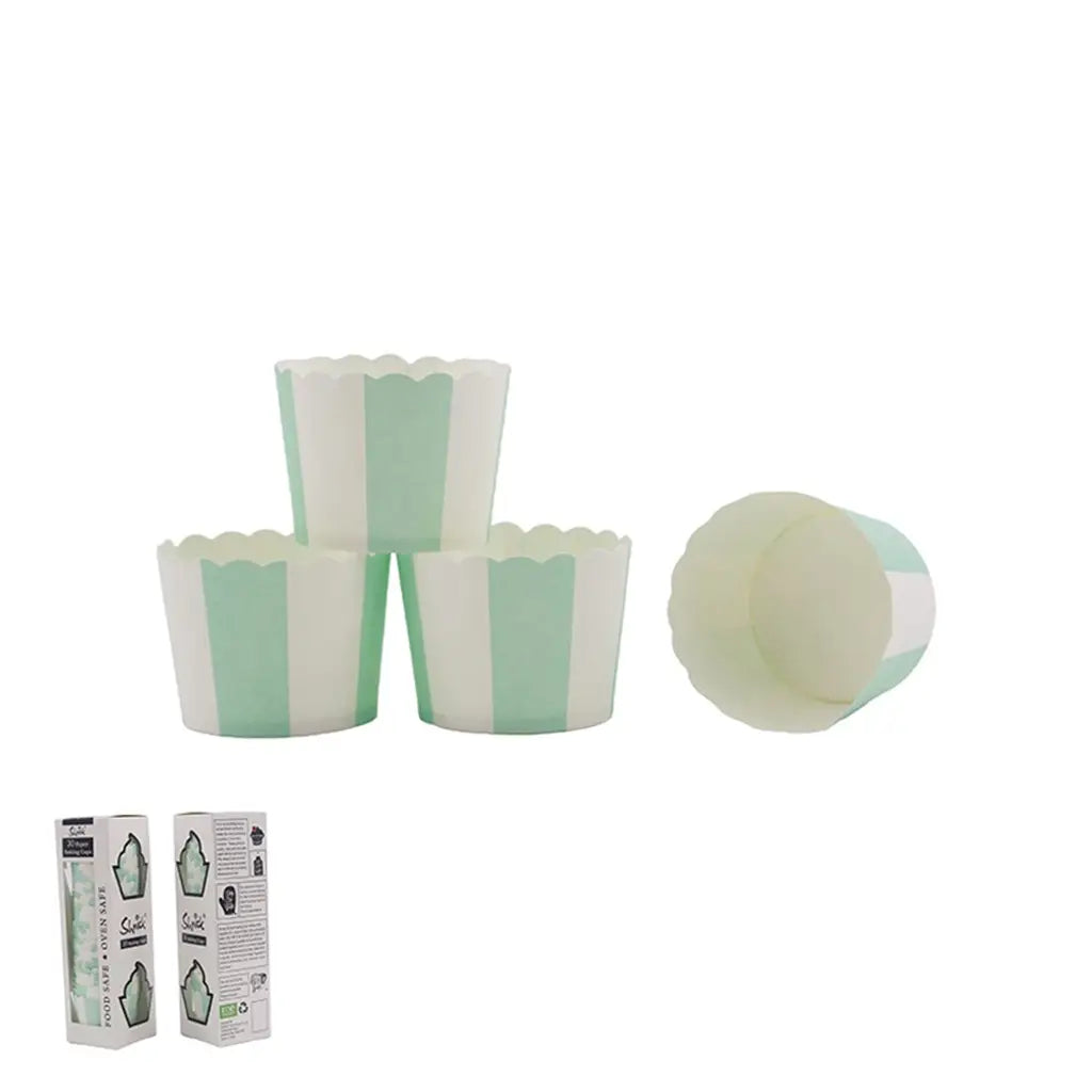 Shmick Baking Cups Mint Stripe 30Pk SH22314