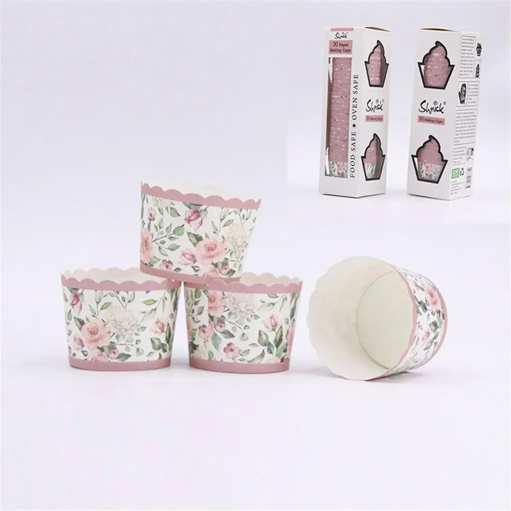 Shmick Baking Cups Pink Flowers 30Pk SH87842