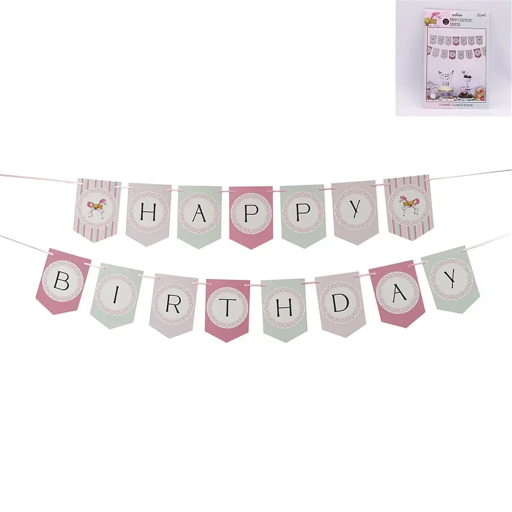Shmick Happy Birthday Bunting Carousel Horse 3.5m SH87989