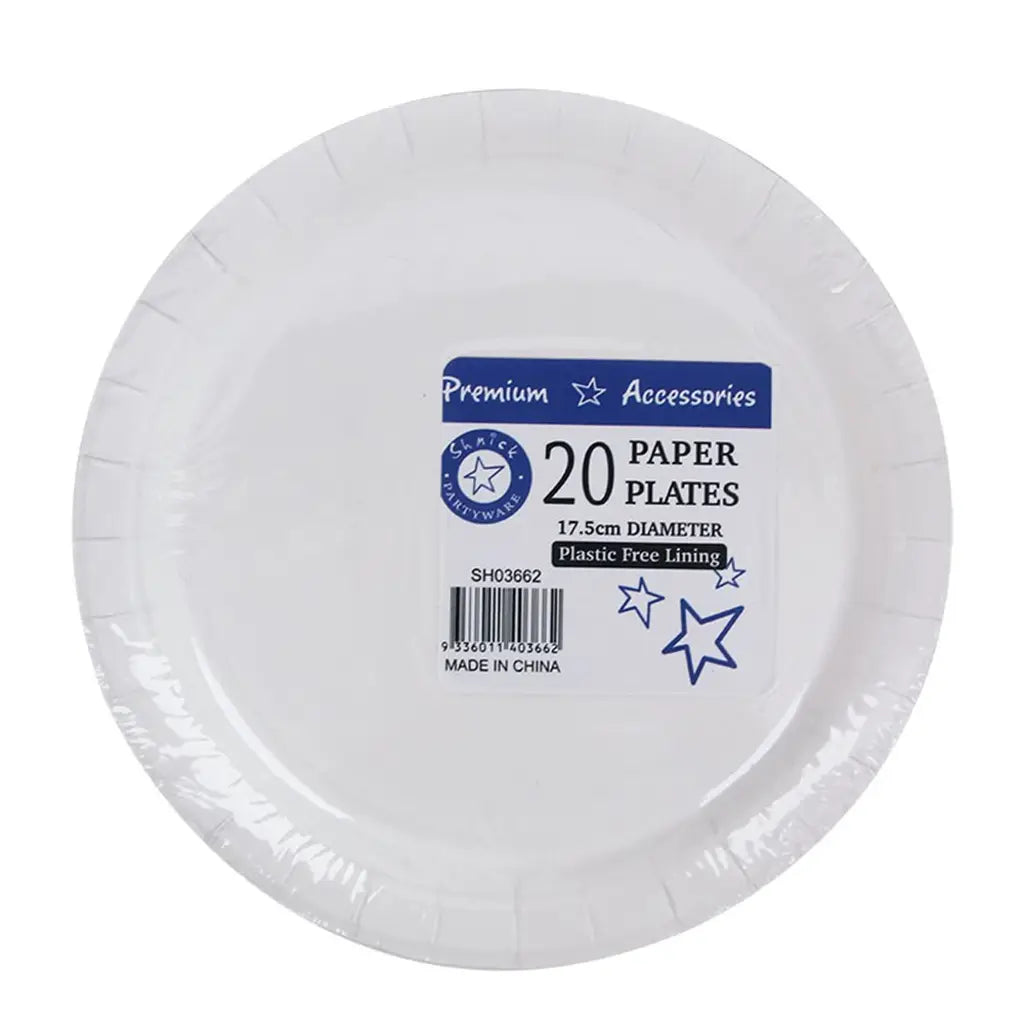 Shmick Plastic Free Paper Plate Azure Blue 18cm 20PK SH03662