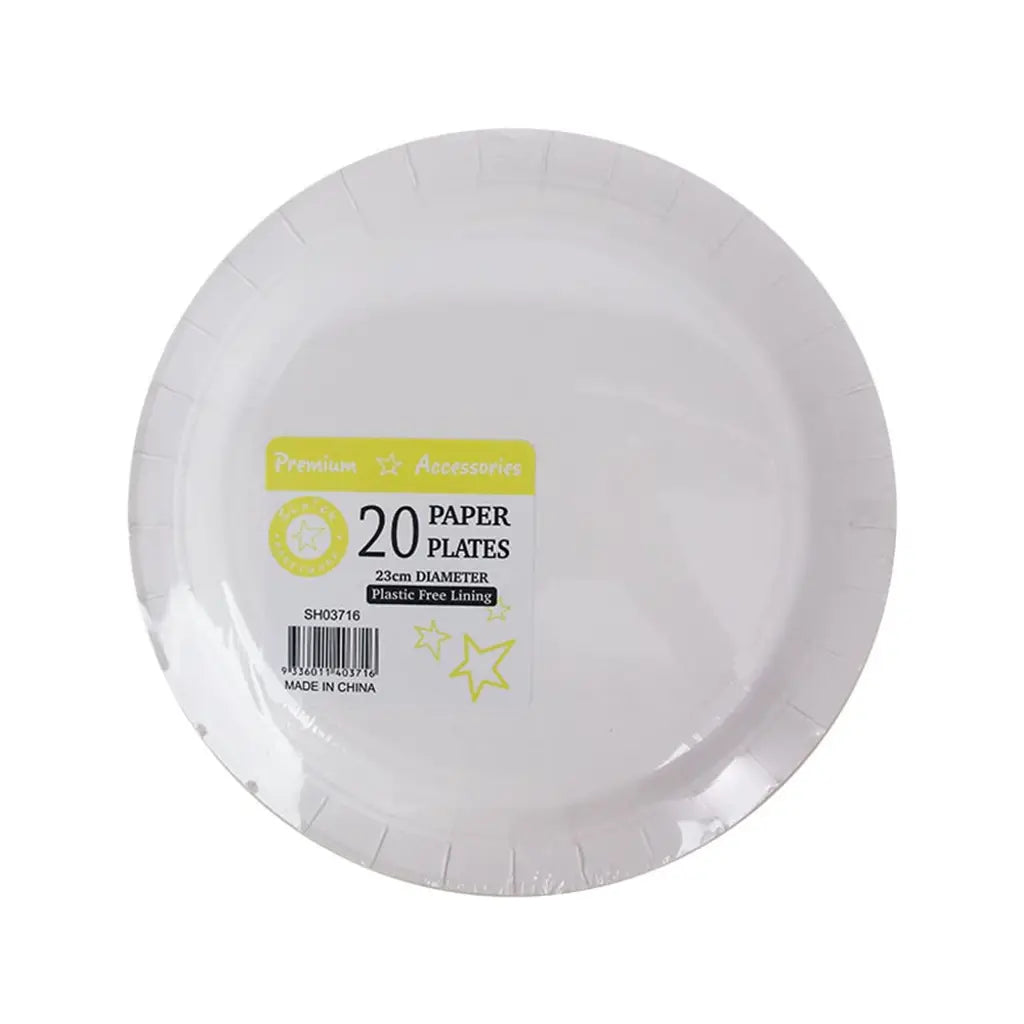 Shmick Plastic Free Paper Plate Dandelion Yellow 23cm 20PK SH03716