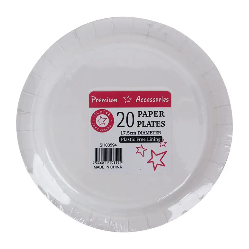 Shmick Plastic Free Paper Plate Magenta Pink 18cm 20PK SH03594