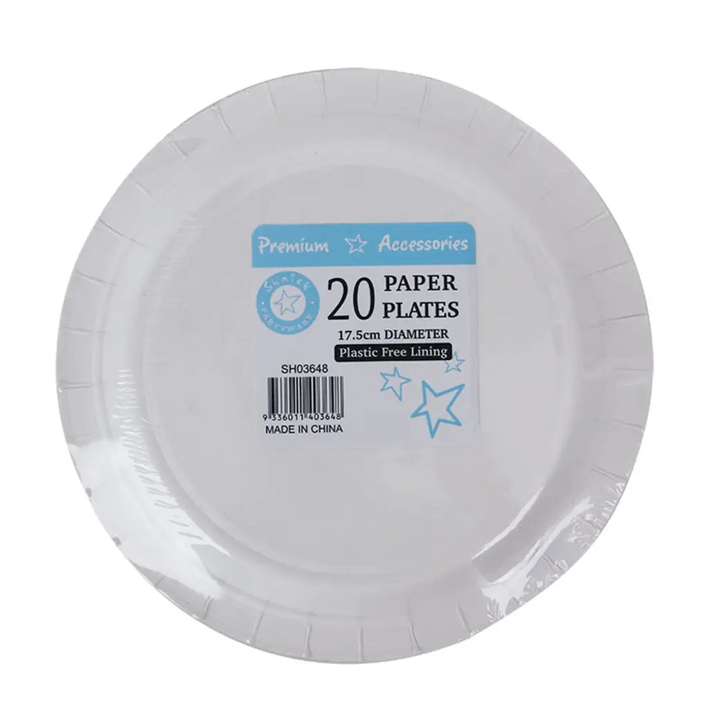 Shmick Plastic Free Paper Plate Sky Blue 18cm 20PK SH03648