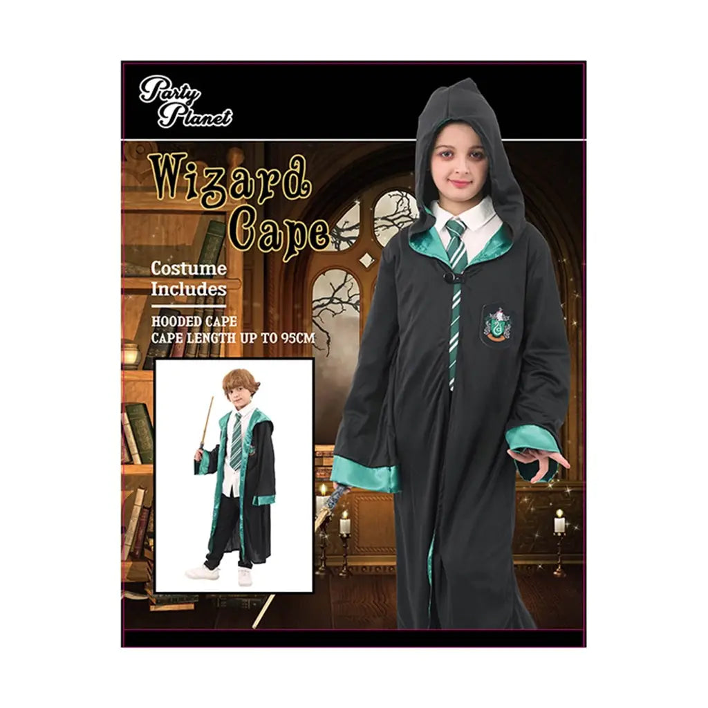 Slytherin House Cape Costume One Size Including Hooded, Size Cape Length 95Cm PP78694-ONE SIZE