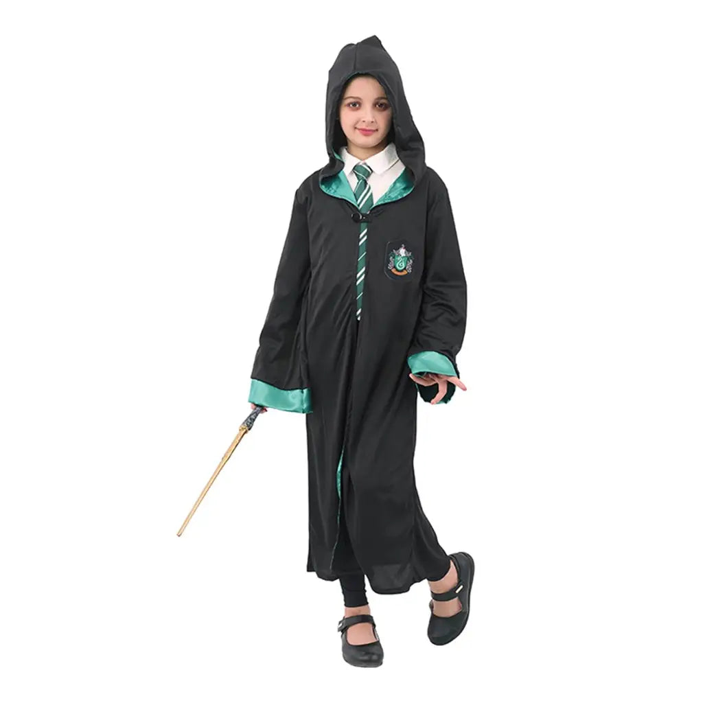 Slytherin House Cape Costume One Size Including Hooded, Size Cape Length 95Cm PP78694-ONE SIZE
