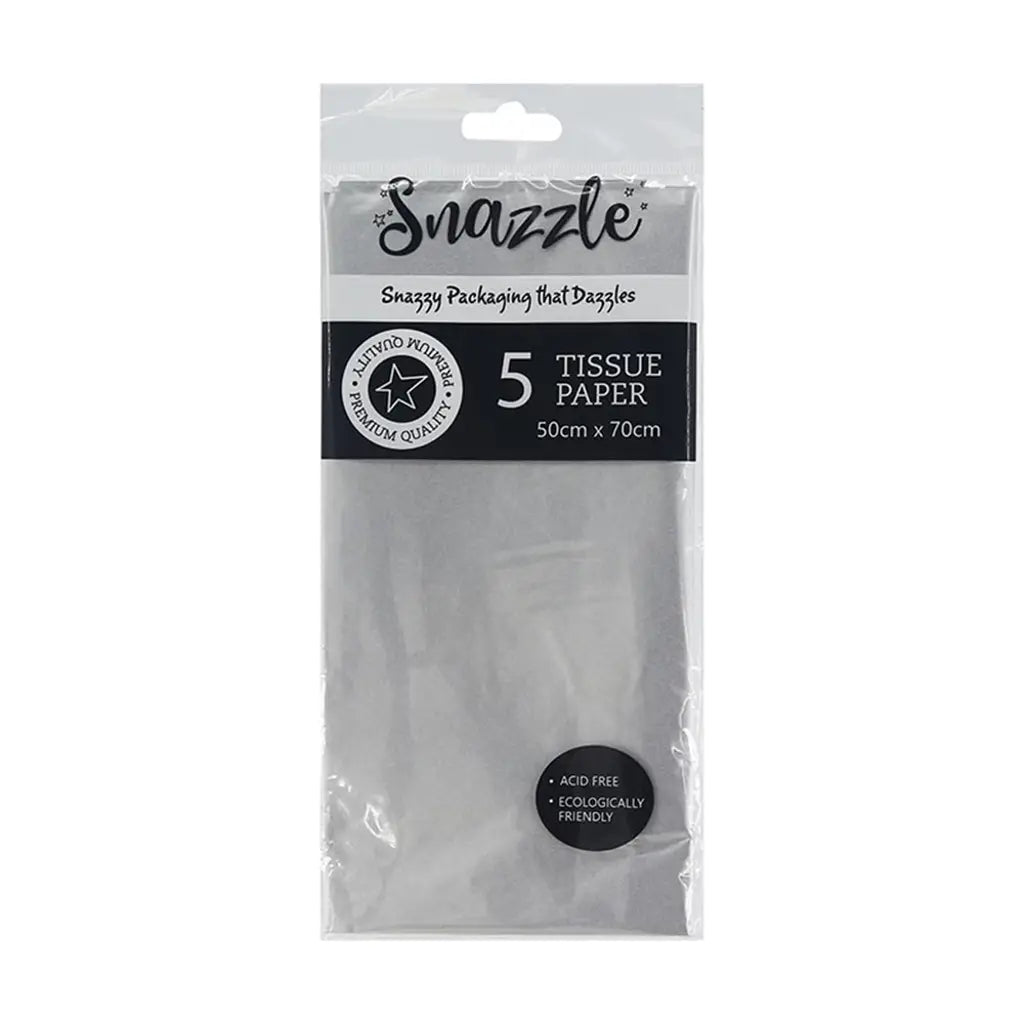 Snazzle Metallic Silver Tissue Wrap 50x70cm 3PK SN58811