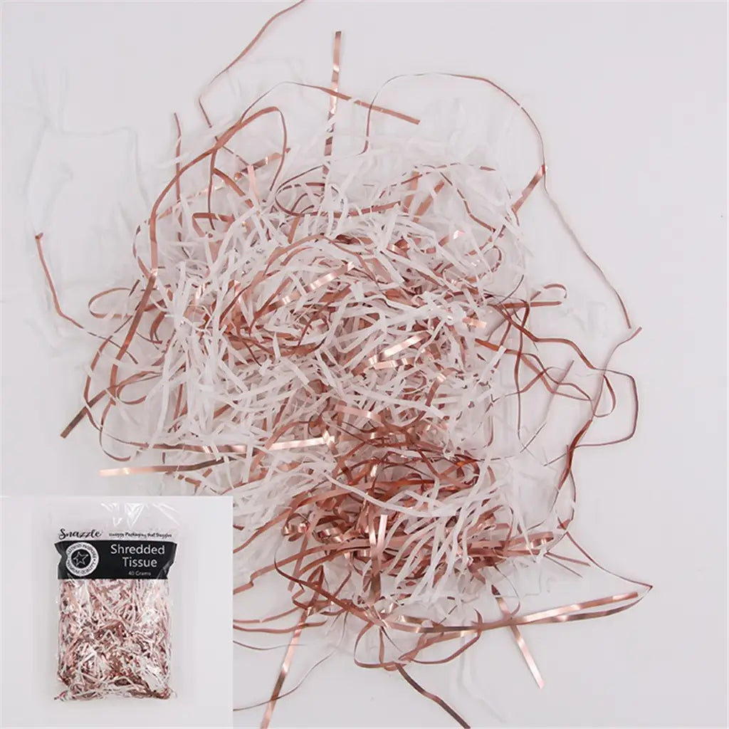 Snazzle White And Rose Gold Shredded Paper 40g SN93959