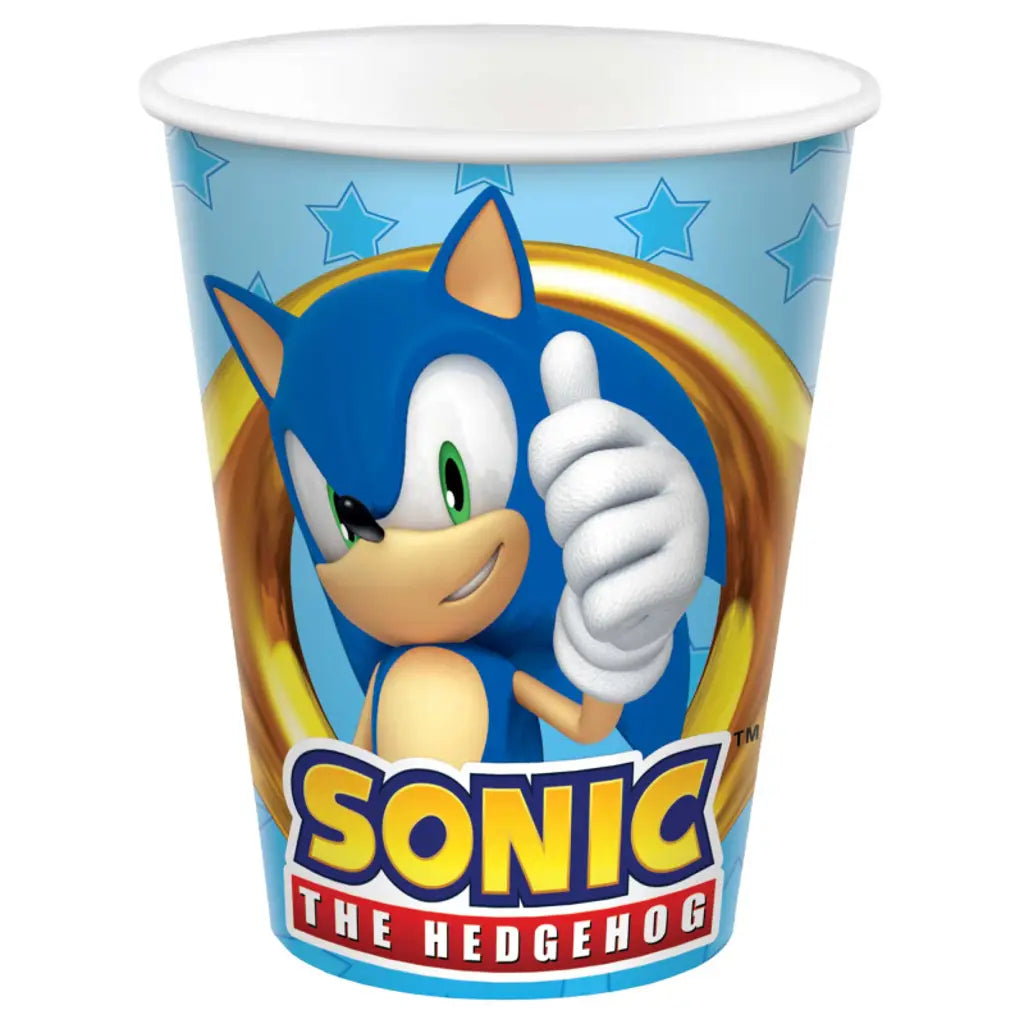Sonic The Hedgehog Paper Cups 266ml 8Pk 88860585