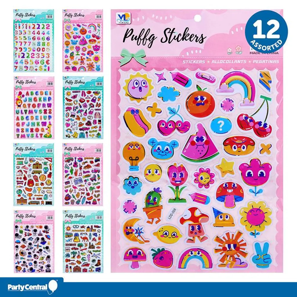 Sticker Set 3D 9 Assorted Designs 20x25cm 323432