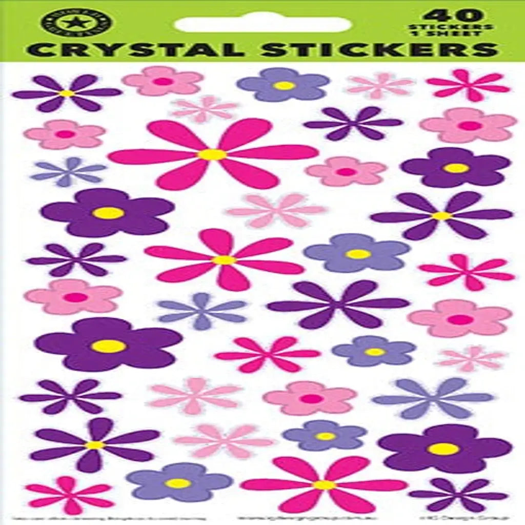 Sticker Sheet Crystal Flowers WCS3095