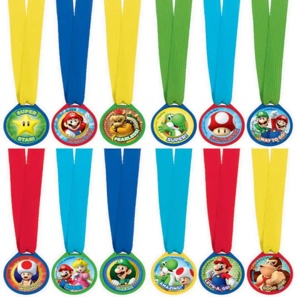 Super Mario Brothers Mini Award Medals 12Pk 396611