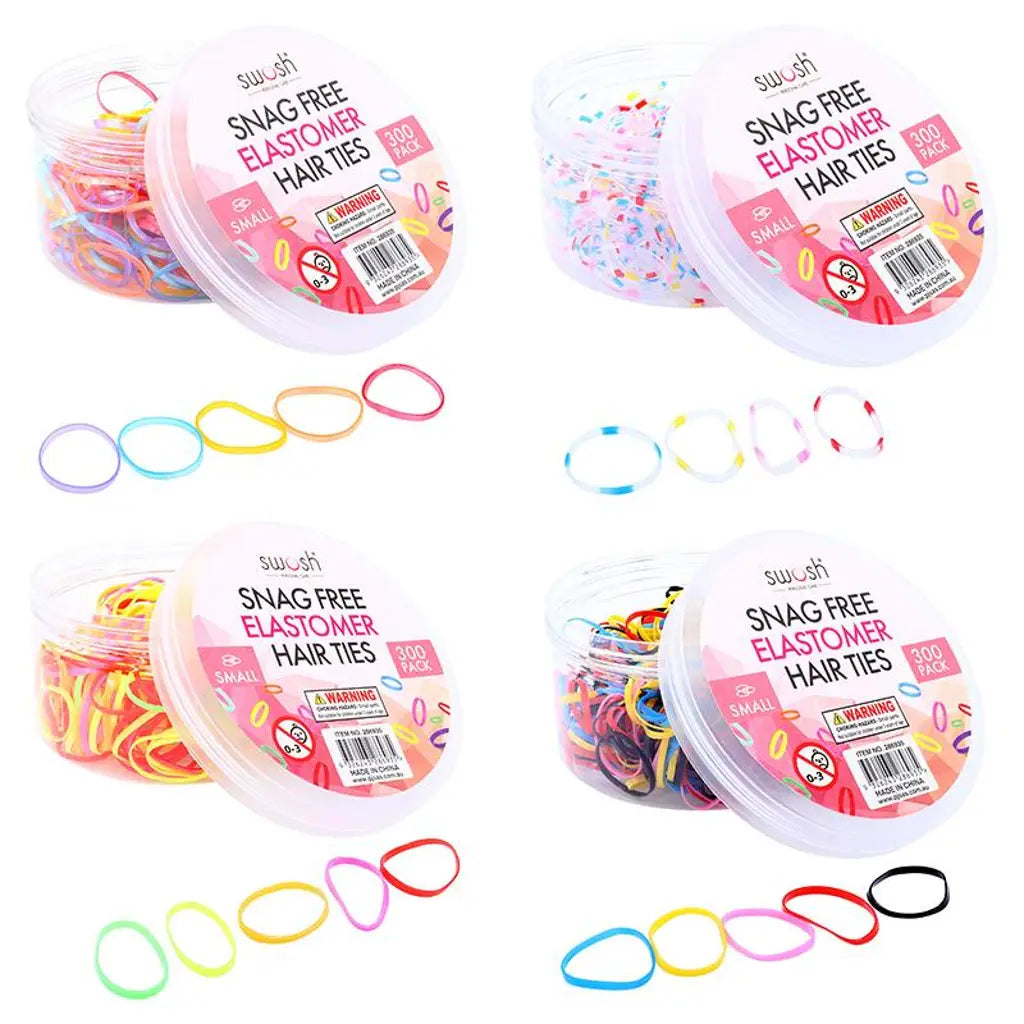 Swosh Snag Free Elastomer Hair Ties 300Pk 286935