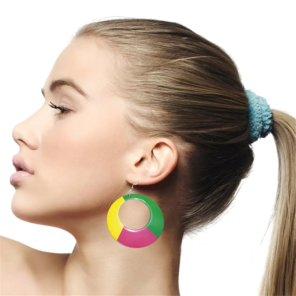 The 80s 3 Colour Round Earrings A180181