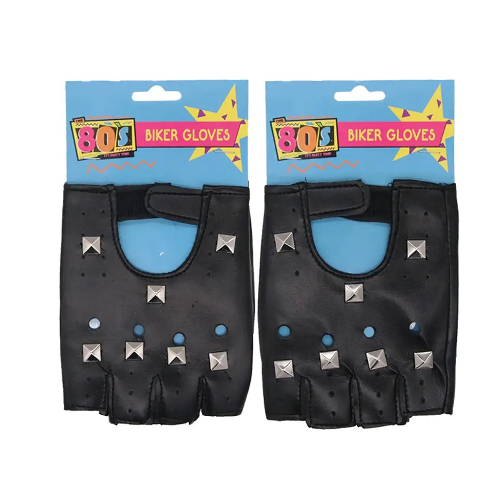 The 80s Black Punk PVC Gloves PP75481