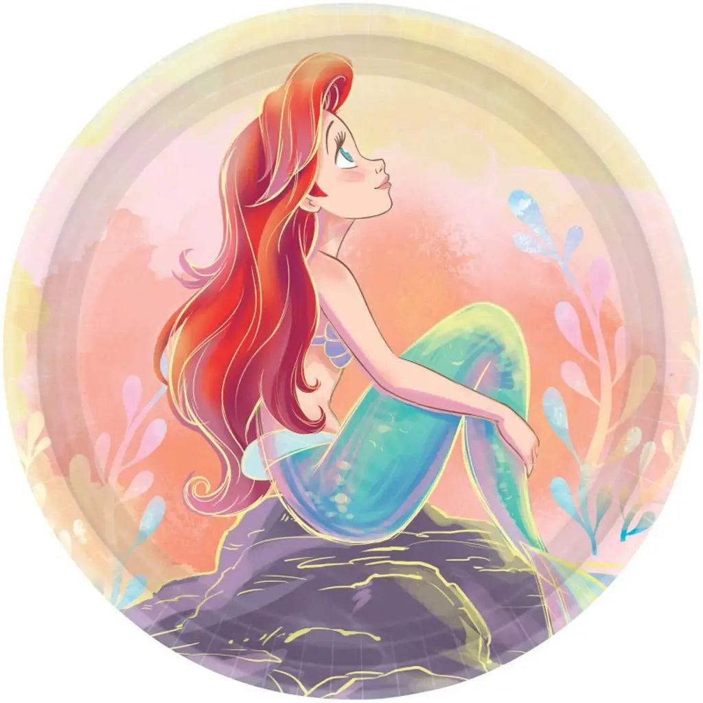 The Little Mermaid Round Paper Plates 18cm 8Pk 8847425