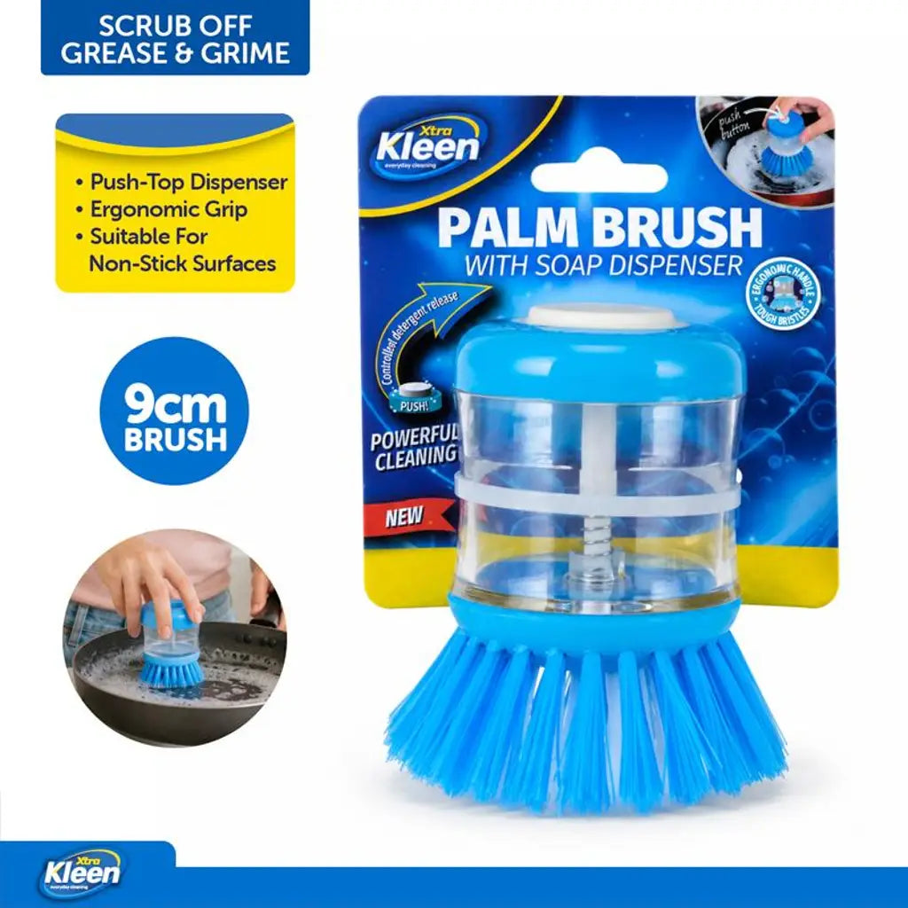 Xtra Kleen Palm Dish Brush With Soap Dispenser 9x5.5cm 248858