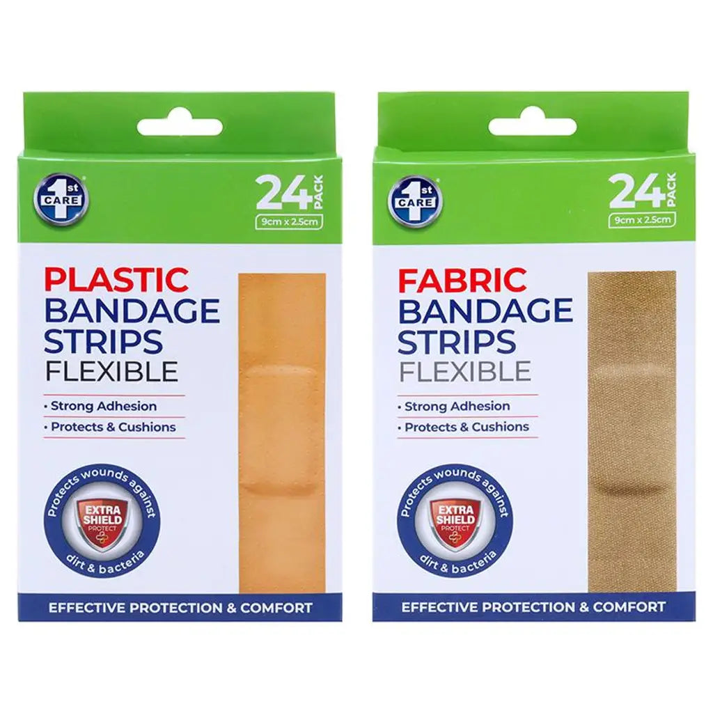 1st Care Bandage Strips 12 Fabric 12 PE 9x2.5cm 24Pk 281169