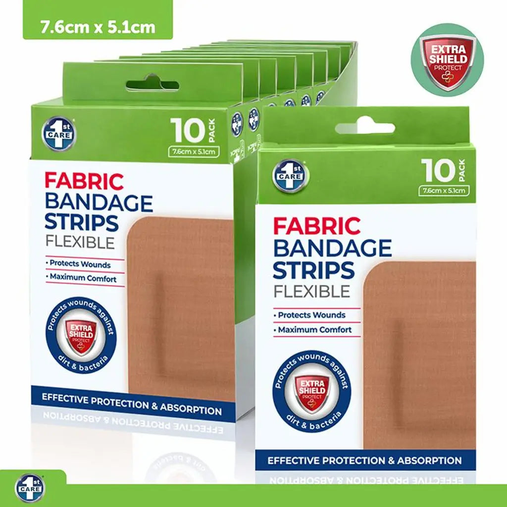 1st Care Bandage Strips Flexible Fabric 7.6x5.1cm 10Pk 281244