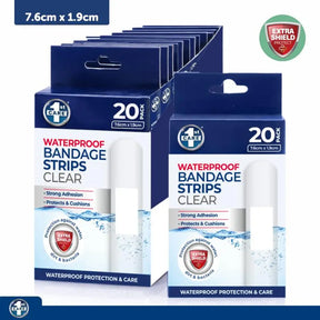 1st Care Bandage Strips Waterproof Clear PE 7.6x1.9cm 20Pk 130443