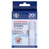 1st Care Bandage Strips Waterproof Clear PE 7.6x1.9cm 20Pk 130443