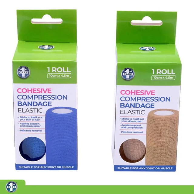 1st Care Cohesive Self-Adherent Elastic Compression Bandage 10cmX4.5m 281251