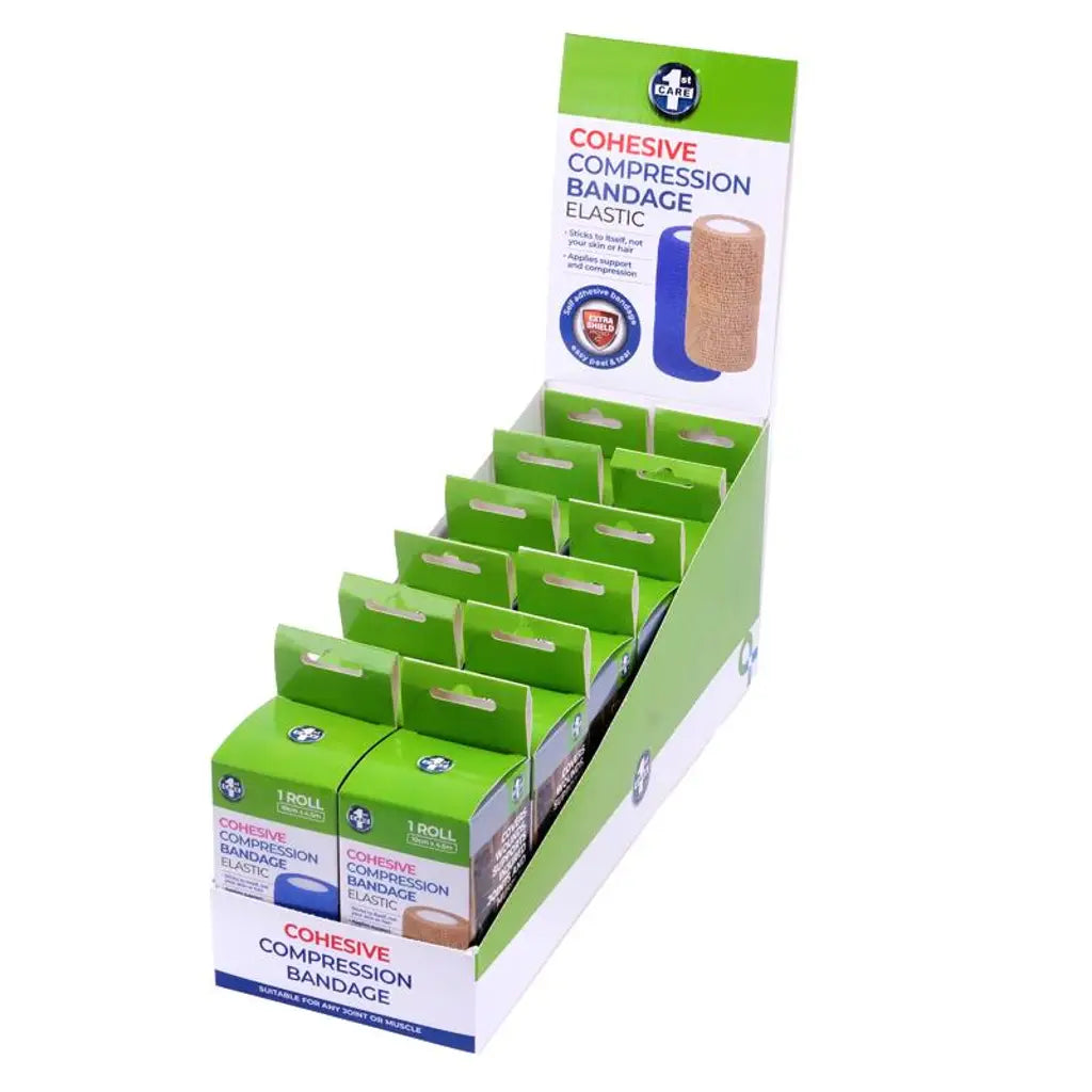 1st Care Cohesive Self-Adherent Elastic Compression Bandage 10cmX4.5m 281251