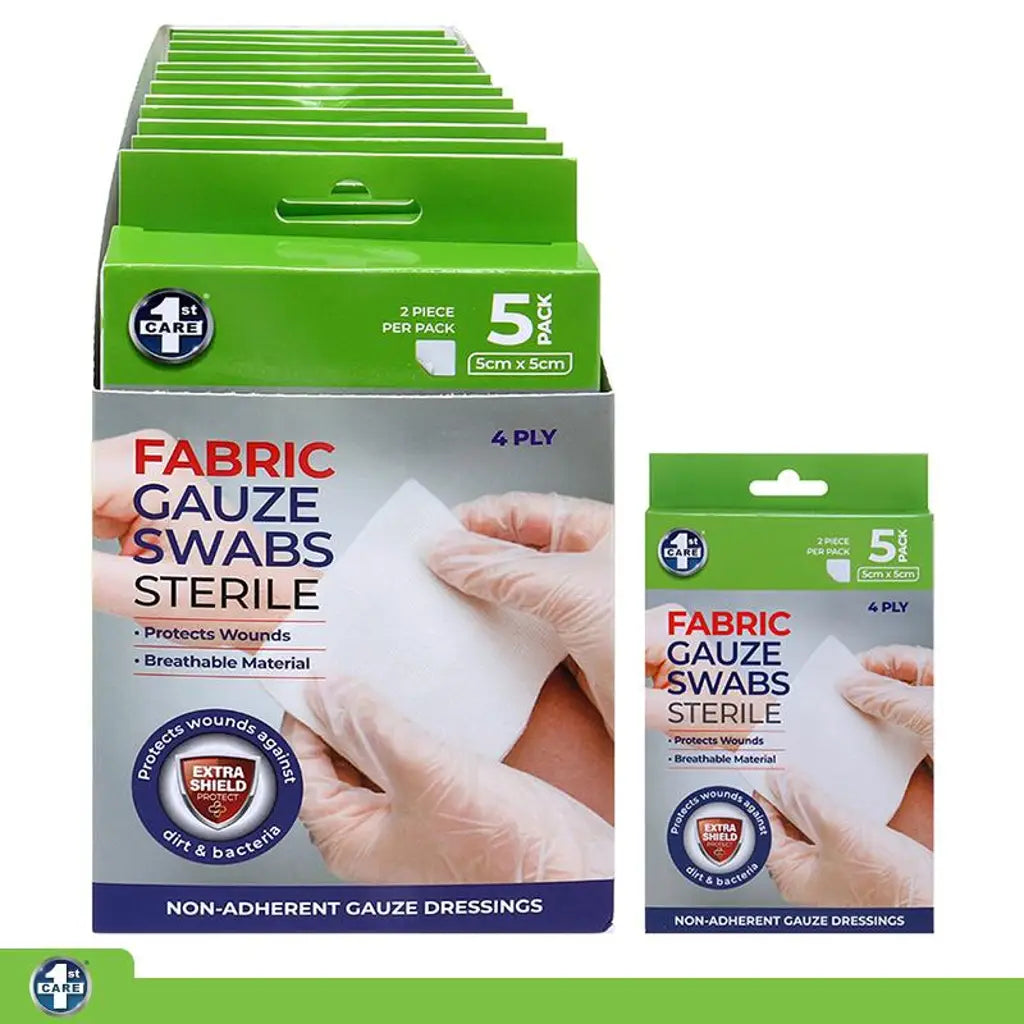 1st Care Gauze Dressing Swabs Non Adhesive 5x5cm 5Pk 150069