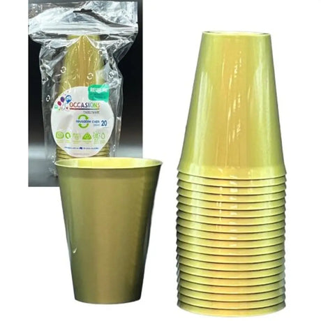 Alpen Occasions Reusable Cups Gold 285ml 20Pk 385131