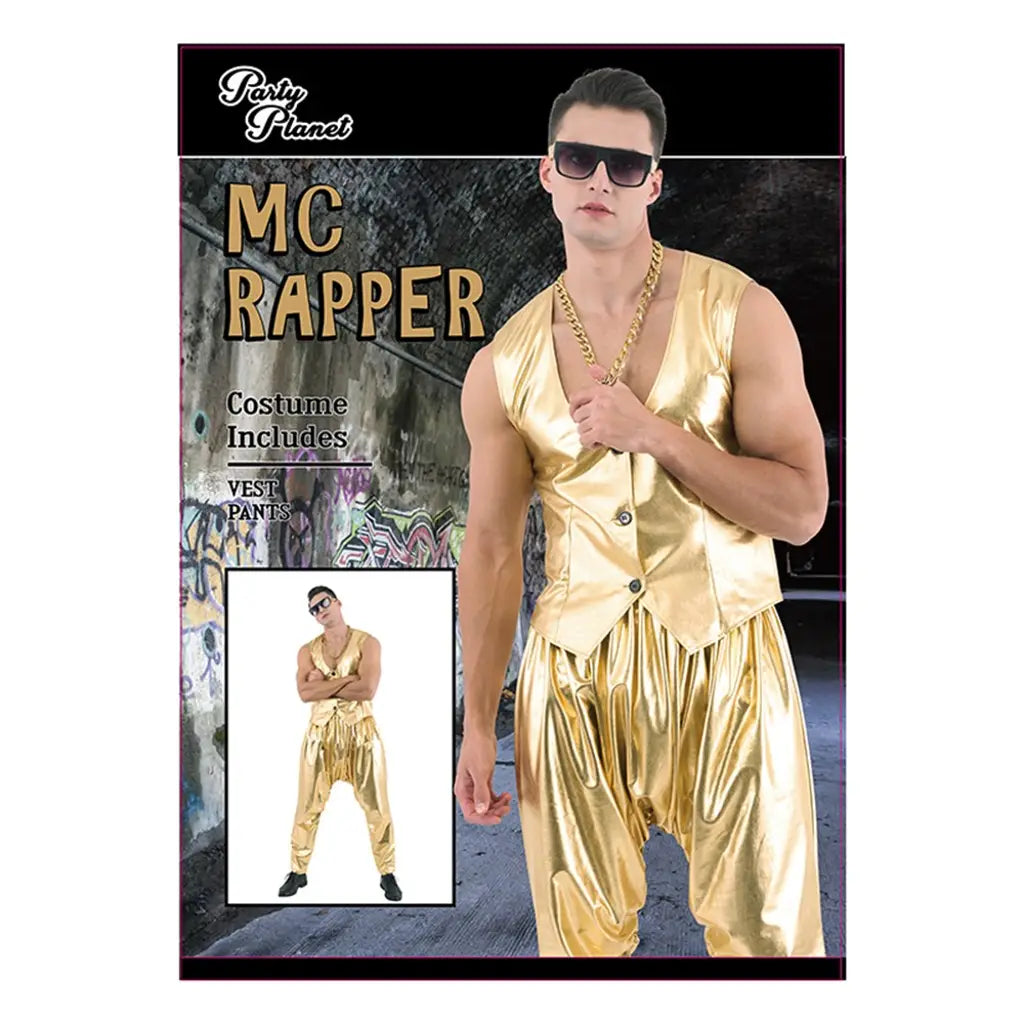 90S Mc Rapper Costume Vest, Pants PP99446