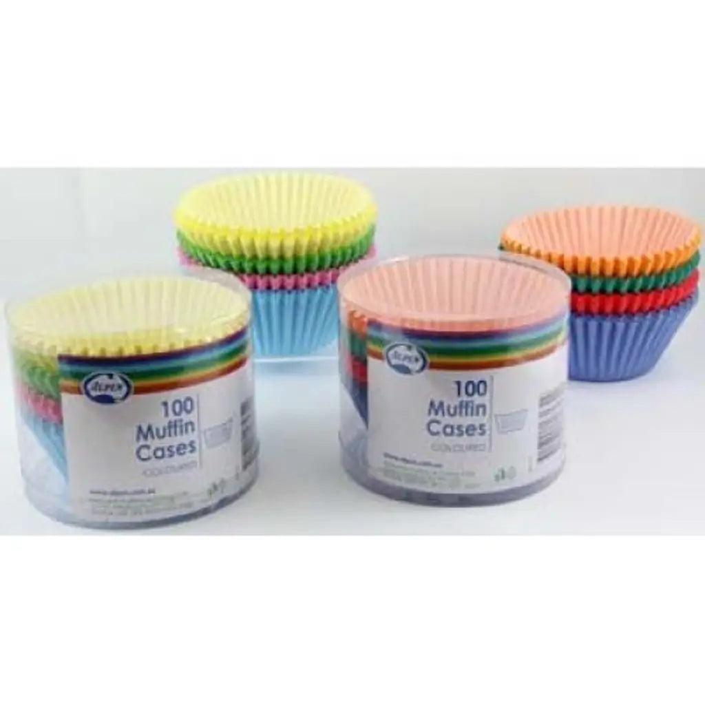 Alpen Baking Muffin Cases Coloured 100Pk 107172
