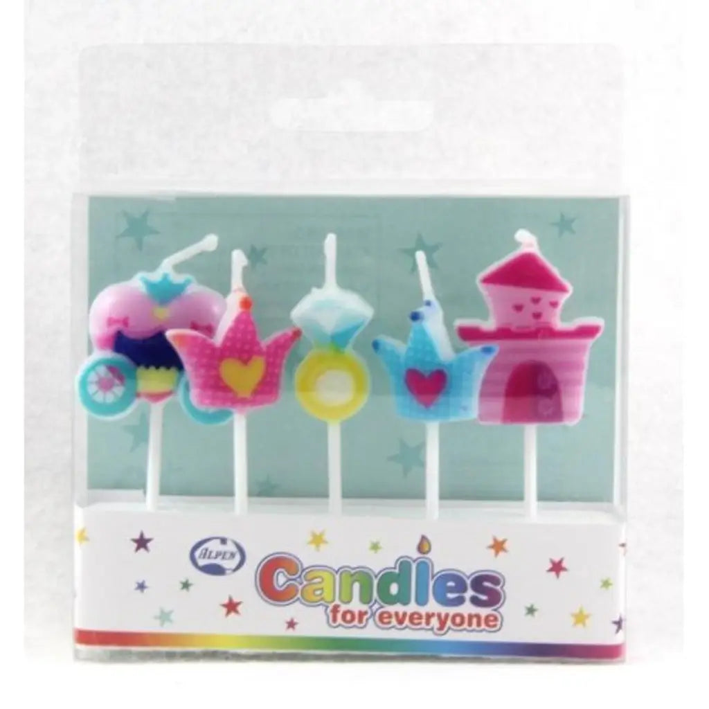Alpen Birthday Candles Princess Assorted Shapes 5Pk 442520