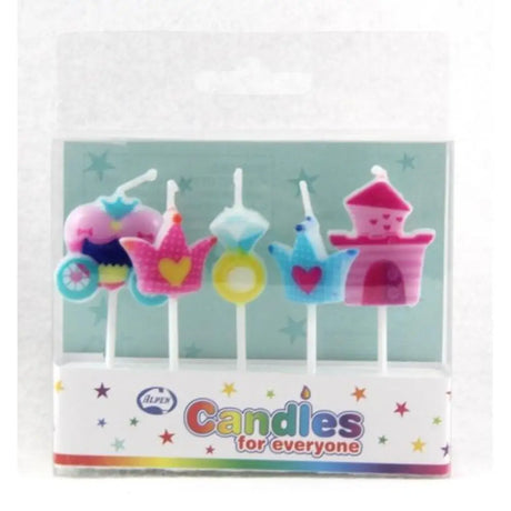 Alpen Birthday Candles Princess Assorted Shapes 5Pk 442520