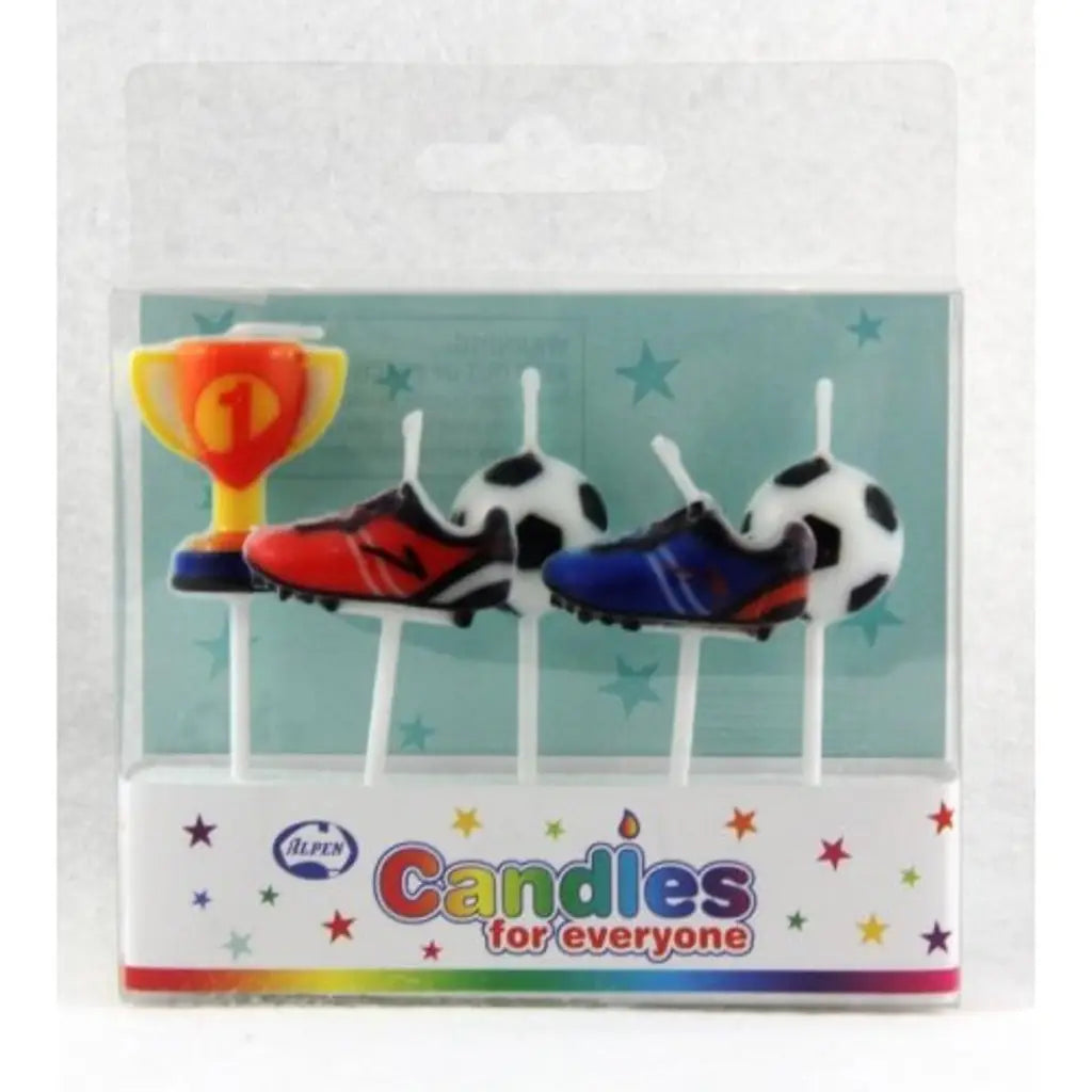 Alpen Birthday Candles Soccer Assorted Shapes 5Pk 442536
