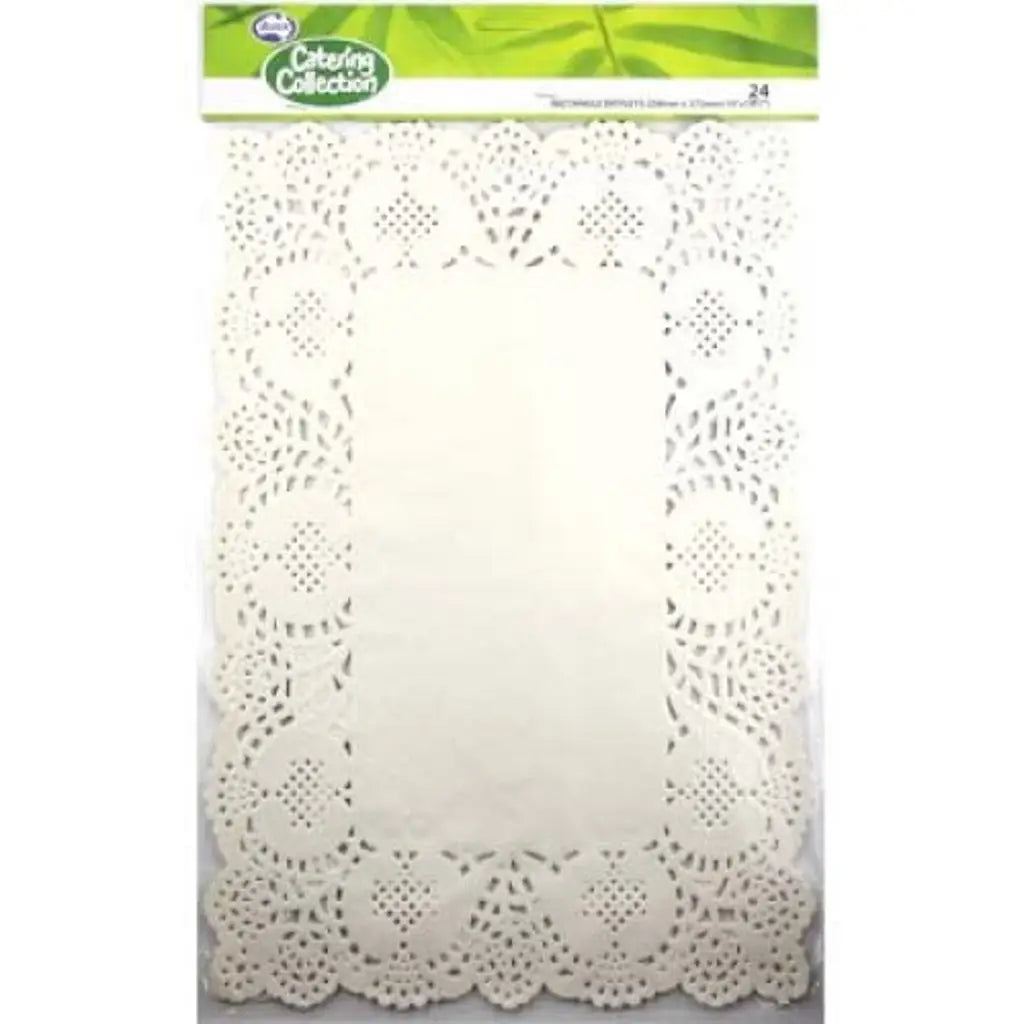 Alpen Catering Collection Rectangle Doyleys Lace 258x372mm 24Pk 372526