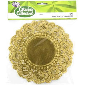 Alpen Catering Collection Round Doyleys Lace Gold 166mm 12Pk 372541