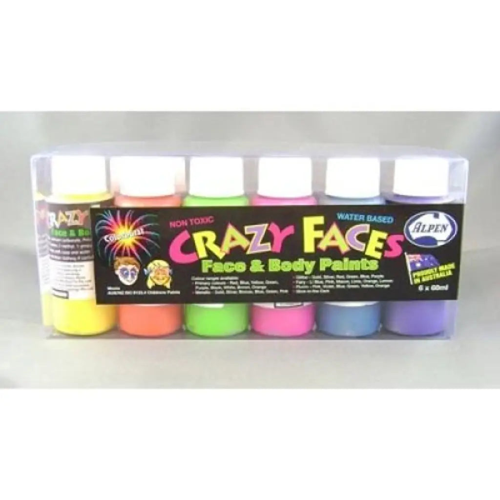 Alpen Crazy Face And Body Paint Candy Assorted Colours 60ml 252215