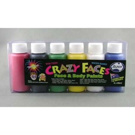Alpen Crazy Face And Body Paint Primary Assorted Colours 60ml 252201
