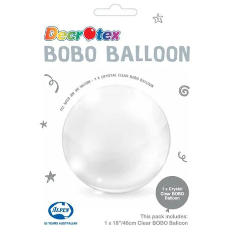Alpen Decrotex Bobo Balloon Clear 18in 215118