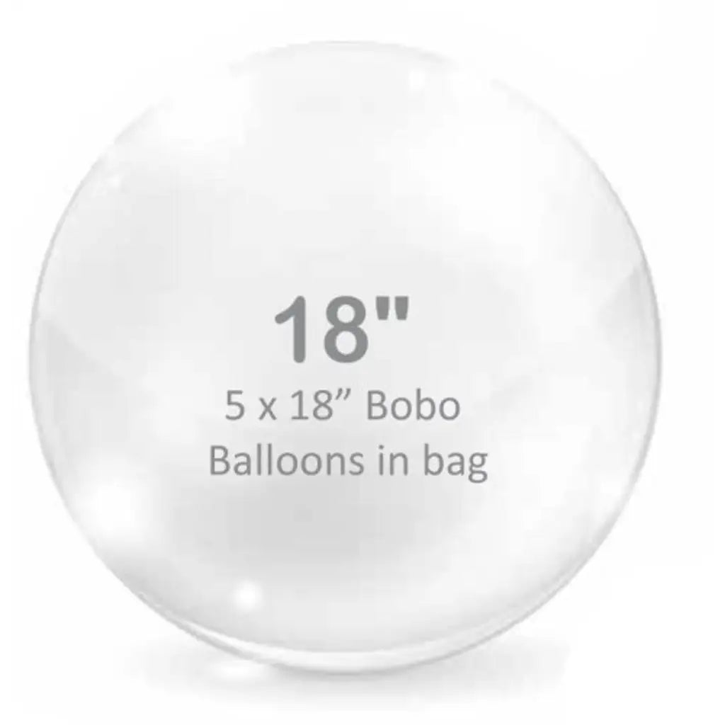 Alpen Decrotex Bobo Balloon Clear 18in 5Pk 215018
