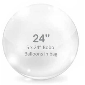 Alpen Decrotex Bobo Balloon Clear 24in 5Pk 215024