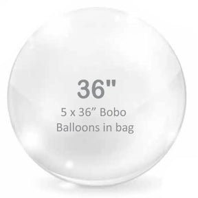 Alpen Decrotex Bobo Balloon Clear 36in 5Pk 215036