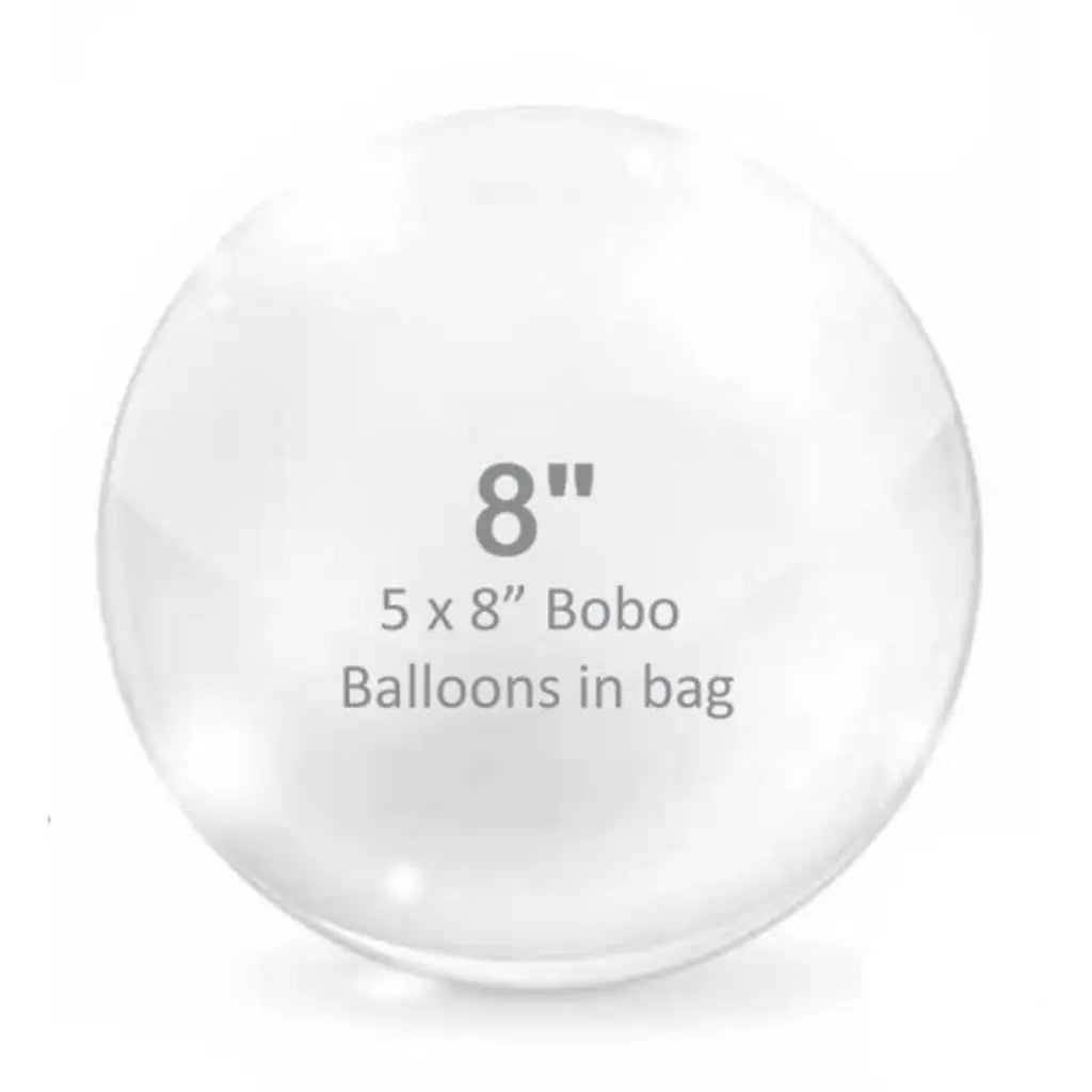 Alpen Decrotex Bobo Balloon Clear 8in 5Pk 215008