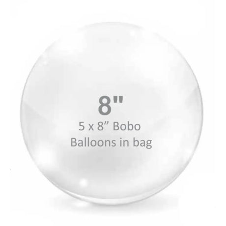 Alpen Decrotex Bobo Balloon Clear 8in 5Pk 215008