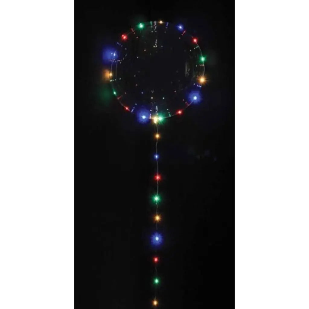 Alpen Decrotex Bobo Balloon Clear With 3m Coloured Led Light String 18in 215180