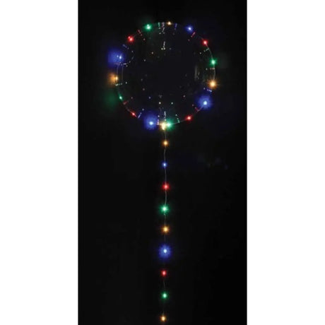 Alpen Decrotex Bobo Balloon Clear With 3m Coloured Led Light String 18in 215180