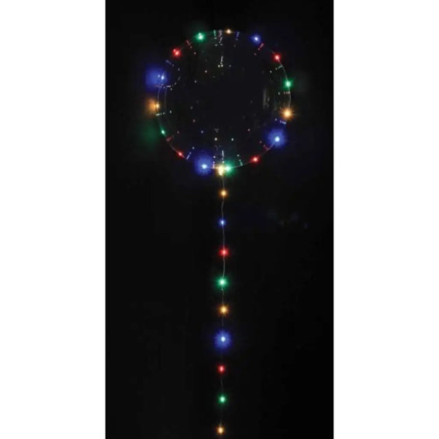 Alpen Decrotex Bobo Balloon Clear With 3m Coloured Led Light String 18in 215180