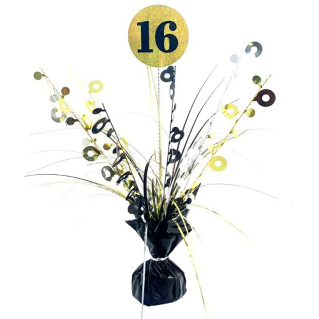 Alpen Decrotex Centrepiece Weight 16 Birthday Black Gold 165g 207373